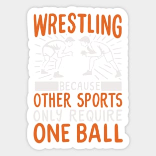 WRESTLING: Wrestling One Ball Sticker